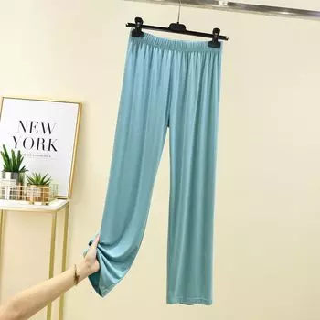 Модальные тонкие уличные брюки на каждый день с высокой талией Pea green XL (60.00 kg-70.00 kg recommended