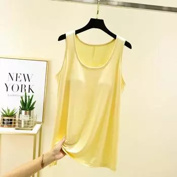 Модальный интегрированный тонкий бюстгальтер-майка без косточек Yellow 2XL (75.00 kg-90.00 kg recommended