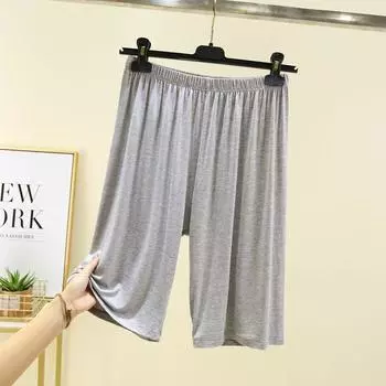 Модальный Повседневный Тонкий С Высокой Посадкой Домашние Пятые Штаны Light gray L (Recommendation 50.00 kg-60.00 kg