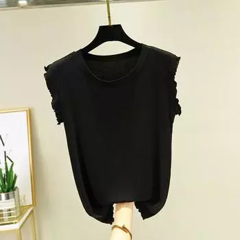 Modal Sleeveless Tops Women s Summer Crew Neck Inner Thin plus Size Vest Solid Color Versatile Slim-Fit Bottoming Shirt Black XL (60.00 kg-70.00 kg recommended