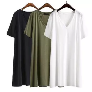 Modal Soft Drape 2022 New Loose V-neck T-shirt White All yards