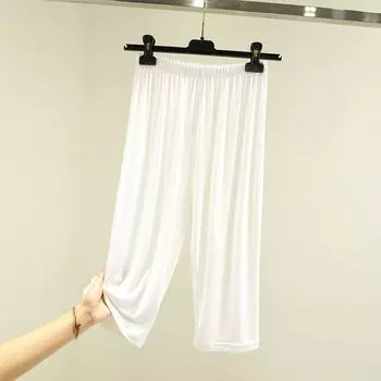 Modal Thin High-Waist Casual Cropped Pants White 2XL (70.00 kg-82.50 kg recommended