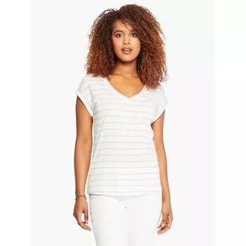 Modal Thin Short Sleeve T-shirt Fashion Cool Linen Gray and blue stripes PP