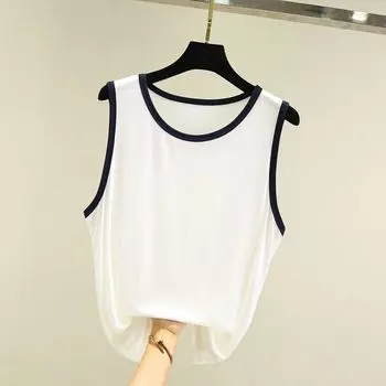 Modal Vest Women s Summer Thin Outwear Sleeveless Sports Base Home Tops Plus Size Loose-Fitting Casual T-shirt Navy M (recommended 40.00 kg-50.00 kg