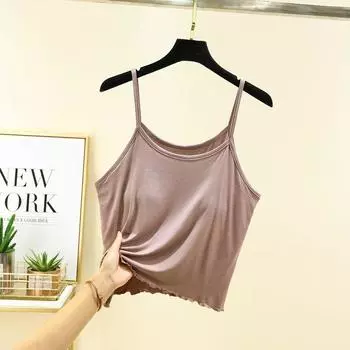 Modal Women s Summer Home Pajamas Loose Camisole Khaki M (recommended 40.00 kg-50.00 kg