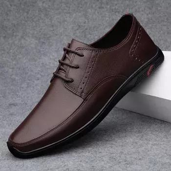 МодаНатуральная кожа Мужская обувь большого размера Повседневная люксовая мужская обувь итальянские мокасины на шнуровке Мужская обувь для вождения Chaussure Homme 37 чёрный