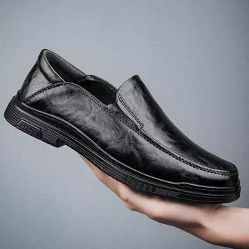 МодаНатуральная кожа Мужская повседневная обувь Люксовый бренд формальные мужские мокасины дышащие туфли-лодочки без застежек обувь для вождения 37