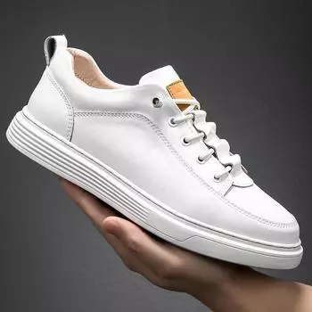 МодаНатуральная кожа Мужская повседневная обувь на шнуровке Скейтборд Мужские оксфорды Мокасины Дышащие мужские туфли для вождения Повседневные минималистичные балетки 36