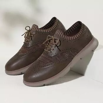 МодаНовая весна осень модная мужская обувь мужские кожаные универсальные оксфорды повседневные туфли на плоской подошве со шнуровкой формальные деловые свадебные туфли 39 чёрный