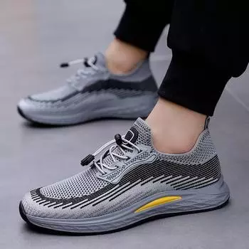 МодаНовые мужские удобные повседневные туфли дышащие мужские туфли для вождения без застежек классические универсальные мужские туфли на плоской подошве люксовая мужская обувь 38 чёрный