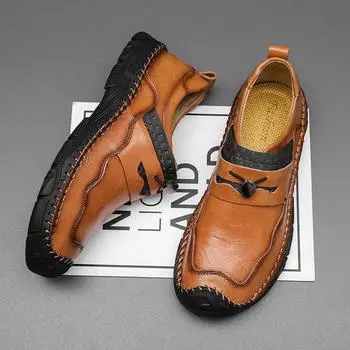 МодаОсеньЗима Новые Повседневные Туфли Ручной Работы Толстая Подошва Мужская Обувь Для Отдыха На Природе Походная Обувь Для Путешествий Мужская Спортивная Обувь 38 чёрный