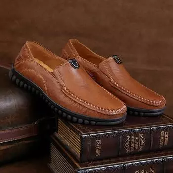 МодаПовседневная обувь из натуральной кожи для мужчин 2024 года, новые роскошные лоферы с круглым носком, мужские брендовые дизайнерские мокасины для вождения, мужские мягкие туфли на плоской подошве в стиле ретро 38 чёрный