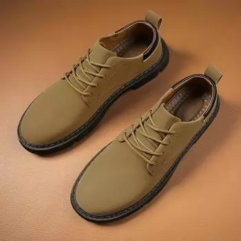 МодаСовершенно новые туфли на шнуровке для мужчин, повседневная обувь, удобная обувь с низким верхом, высококачественная официальная обувь, мужская деловая кожаная обувь 39 бежевый