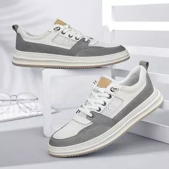 МодаВысококачественная мужская повседневная обувь, дышащие мужские кожаные кроссовки, мужская обувь для скейтбординга ручной работы, новый дизайн, спортивная обувь на плоской подошве со шнуровкой 37 коричневый