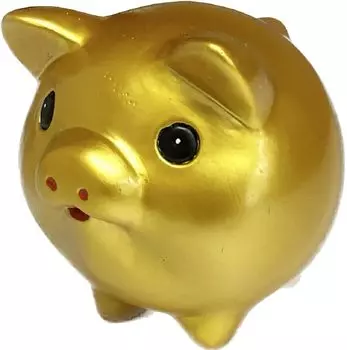 Mode de la Casa Resin Mini Golden Pig Financial Luck Good Luck Invitation (Large)