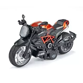 Модель 112 Мотоцикл Литой сплав Игрушка Мотоцикл Гоночный автомобиль Автомобили Детские игрушки оранжевый