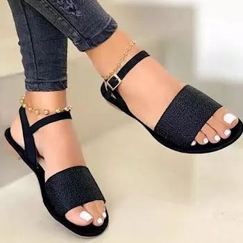 Model 2025 Summer New Product Flat 35-43 Large Size Buckle Casual Sandals Women s Sandals 35