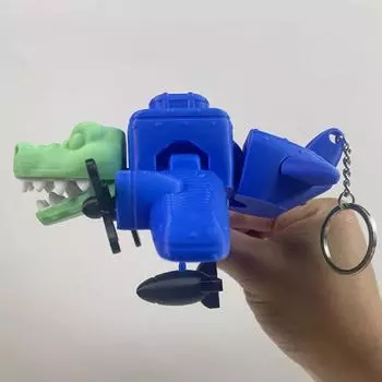 Модель 3D-печатная декоративная фигурка с подвижными суставами 3D-печатный брелок для детей подарок на день рождения синий