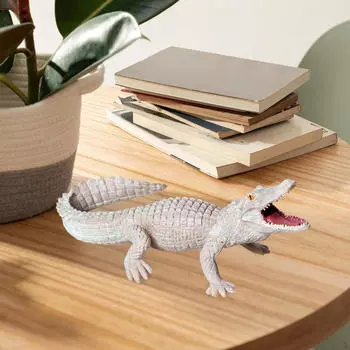 Модель аллигатора, художественное ремесло, украшение, фигурка животного, статуэтка для центральной части книжной полки, гостиной