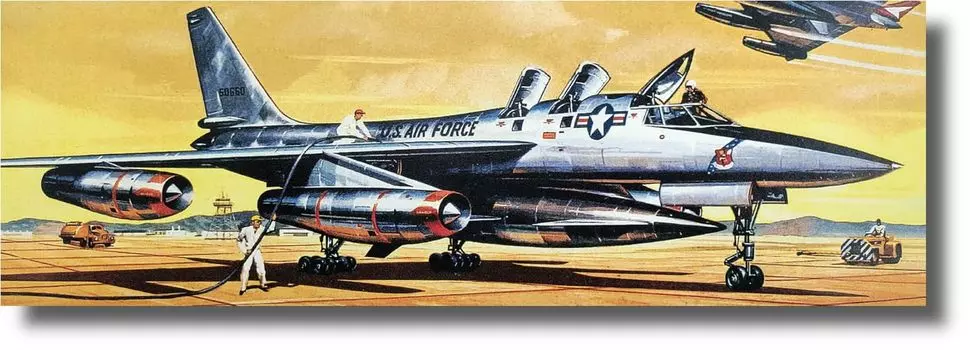 Модель Atlantis Американский сверхзвуковой бомбардировщик Convair Hustler Пластиковая модель ATLAMCH252 1/91 B-58