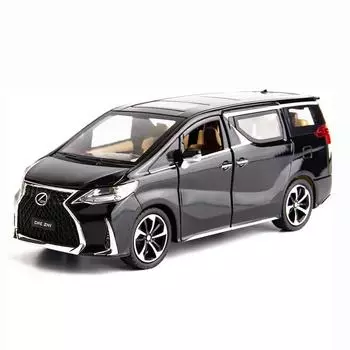 Модель автомобиля 1/32 Lexus LM300, сплав, металлическая Коллекционная игрушечная машинка со светом и звуком, дверь игрушечного автомобиля можно открыть 16x7.5x5.6cm чёрный