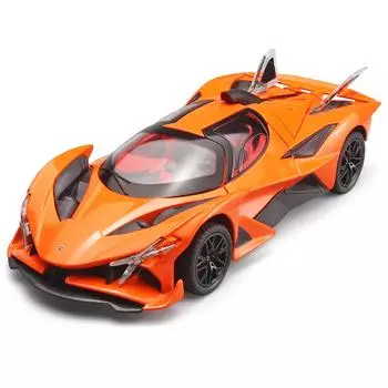 Модель автомобиля Apollo Solar God из сплава в масштабе 1/24 - уникальная коллекционная вещь для любителей автомобилей - детальная проработка, прочная конструкция чёрный