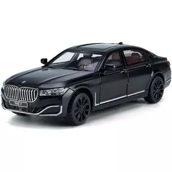 Модель автомобиля BMW 760 в масштабе 1/24, игрушечный автомобиль из цинкового сплава со звуком и светом для детей, подарок для мальчиков и девочек 1/24-Size:22.5*9.5*6.5cm чёрный