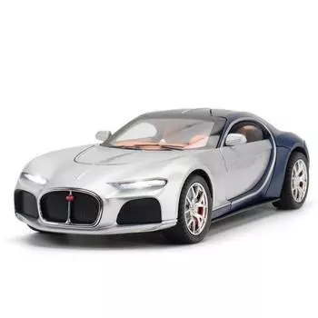 Модель автомобиля Bugatti Atlantic Alloy в масштабе 1/24, с подсветкой и аутентичными звуками, идеальный подарок для детей и автолюбителей чёрный