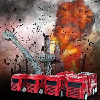 Модель автомобиля из сплава, имитационная модель пожарной машины, детская игрушечная машина, модель игрушечного грузовика для загара и воды One Size