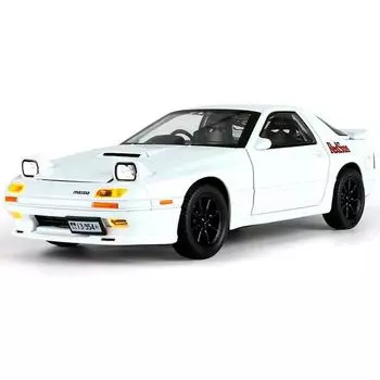 Модель автомобиля из сплава Mazda RX7 в масштабе 1/24, детский игрушечный литой автомобиль со светом и звуком, подарки для взрослых и детей, украшения, предметы коллекционирования 1/24-Size:21*8.5*6cm белый