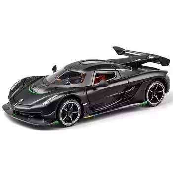 Модель автомобиля Koenigsegg Модель автомобиля с инерционным механизмом Литой автомобиль Модель спортивного автомобиля Спортивный автомобиль Игрушечная машина Игрушечная машина Мальчики Девочки Подарок 1/24 Детский (черный) чёрный