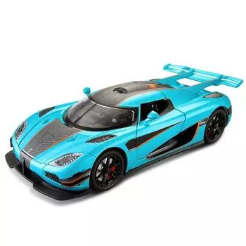 Модель автомобиля Koenigsegg One Supercar из сплава в масштабе 1/24 — идеальный вариант для подарка, декоративного украшения дома, детской игрушки и просто необходимого аксессуара для автолюбителей. синий