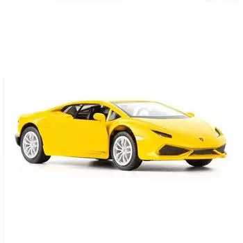 Модель автомобиля Lambo Huracan в масштабе 1/36, игрушечная машинка из цинкового сплава для детей, игрушечные машинки с инерционным механизмом для малышей, мальчиков и девочек, подарок 1/36-Size:12.5*5.5*3cm жёлтый