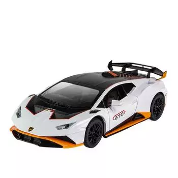 Модель автомобиля Lamborghini STO Alloy в масштабе 1/24 — идеальная копия суперкара для коллекционеров — точная детализация, первоклассное мастерство белый