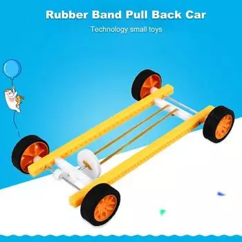 Модель автомобиля Радостная образовательная пластиковая научная игрушка Маленькие изобретения для детского сада жёлтый