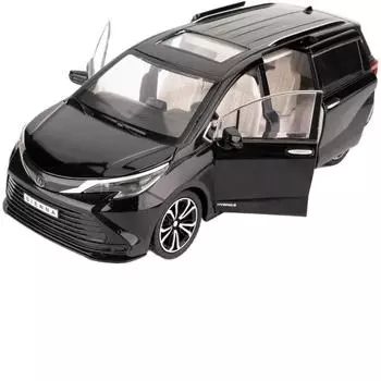 Модель автомобиля Toyota Sienna 1/24, игрушечная литая машинка с электроприводом, со звуками и огнями для детей, мальчиков, девочек и взрослых, подарок 1/24-Size:21.5*10*7.6cm чёрный