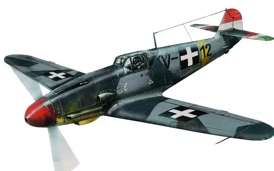 Модель AZ Венгерская армия Мессершмитт Bf109F пластиковая модель AZM7563 1/72