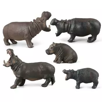 Модель бегемота из смолы, статуэтка, расписанная вручную, очаровательная коллекционная вещь для кофе в спальню C