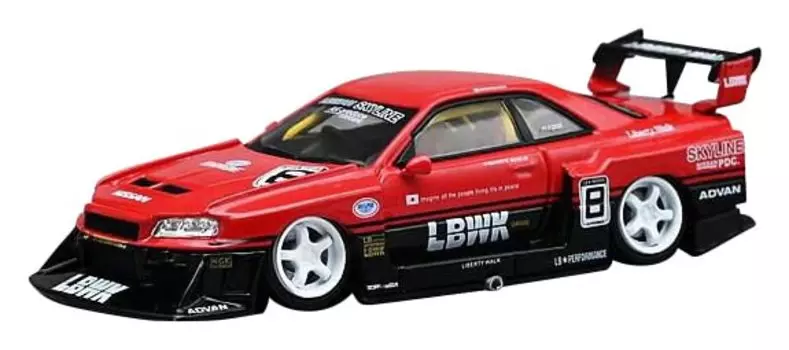 МОДЕЛЬ CM Nissan Skyline ER34 LBWK Super Silhouette Завершенный продукт CM-Model 1/64 № 8