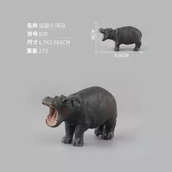 Модель дикого млекопитающего, игрушка, симуляция, гиппопотам, цельная, статичная, украшение, кукла, бутик, детский подарок