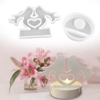 Модель для литья эпоксидной смолы Love Bird Shaped Crafts Подсвечник Силиконовый для