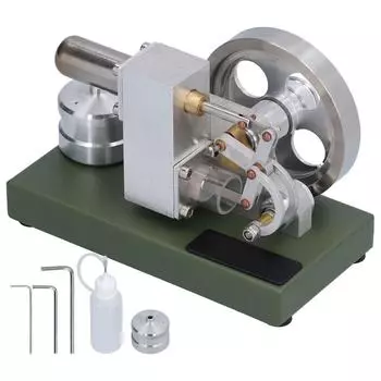 Модель двигателя Стирлинга из алюминиевого сплава Двигатель внешнего сгорания Физика Наука Обучение