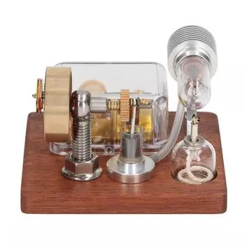 Модель двигателя Стирлинга, простая в эксплуатации, деревянная основа, обучающая игрушка-генератор электричества для