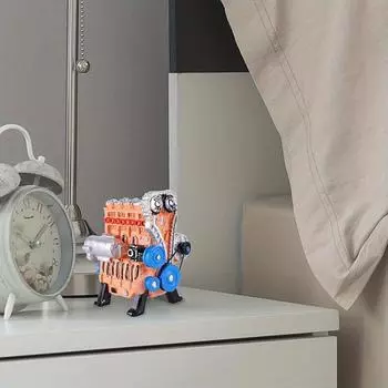 Модель двигателя V8: Модель двигателя автомобиля 4/8 цилиндра из смолы, декоративный подарок ручной работы для автолюбителей