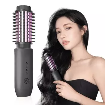 Модель Evolution 7000 мАч Большая завивка с отрицательным зарядом USB 4 уровня температуры Завивка прямая быстрая без дня рождения Серый [2025 и емкость] Щетка, утюжок, ион, серый