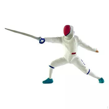 Модель фигурок 1/64 Фигурка в позе фехтования Расписанное вручную украшение Мини-кукла Forward White