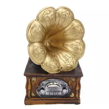 Модель фонографа ретро граммофон проигрыватель пластинок смола орнамент украшения фотография реквизит золото