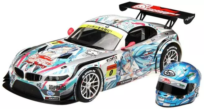 Модель Fujimi GSR Hatsune Miku BMW Z4 2012 SUPER GT Fuji масштаб 1/24 (БМВ ГТ3) Дорога 2 (1/8 шлем)