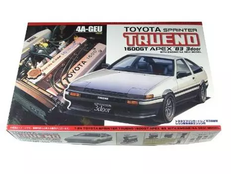 Модель Fujimi Toyota Sprinter Trueno, ранняя модель, 3 двери, готовый продукт из смолы с двигателем [03657] 1/24 83 4A-GEU