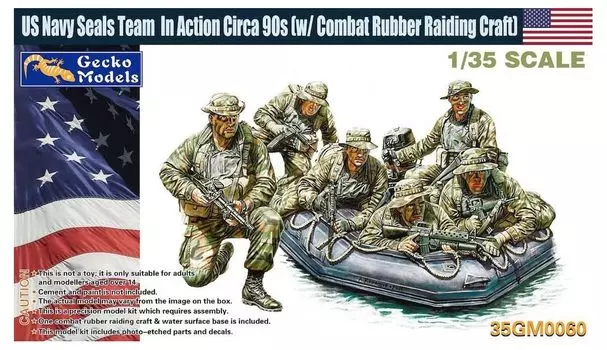 Модель Gekko ВМС США, морские котики, 6 членов CRRC, 1990-е годы, пластиковая модель GEC35GM0060 1/35